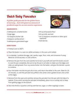 Dutch Baby Pancakes