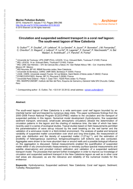 Circulation and Suspended Sediment Transport in a Coral