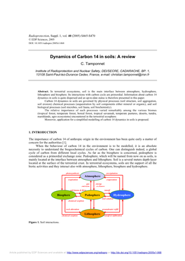 Dynamics of Carbon 14 in Soils: a Review C