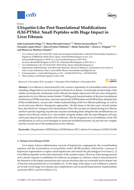 (Ubl-Ptms): Small Peptides with Huge Impact in Liver Fibrosis