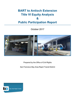 BART to Antioch Extension Title VI Equity Analysis & Public