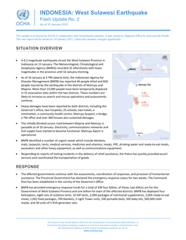 INDONESIA: West Sulawesi Earthquake Flash Update No