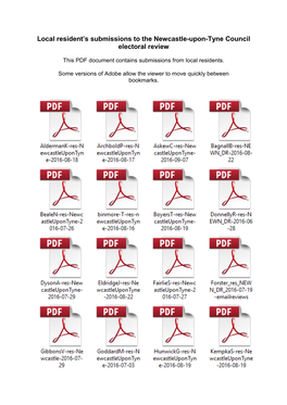 Local Resident's Submissions to the Newcastle-Upon-Tyne Council Electoral Review