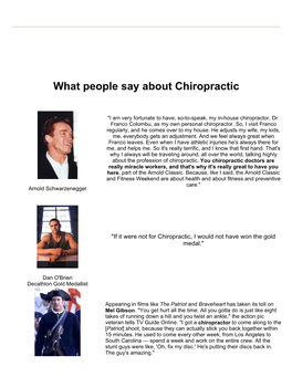 What People Say About Chiropractic