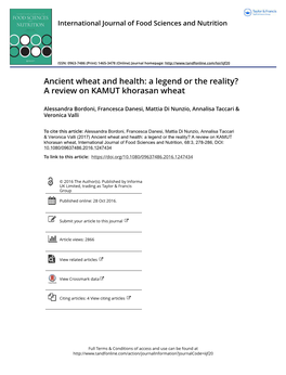 A Review on KAMUT Khorasan Wheat
