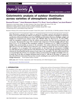 Colorimetric Analysis of Outdoor Illumination Across Varieties of Atmospheric Conditions