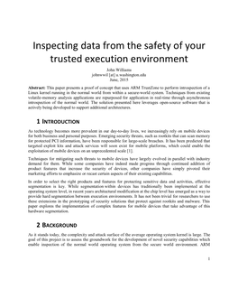 Inspecting Data from the Safety of Your Trusted Execution Environment