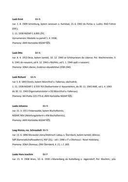 Laab Ernst BA-N Nar. 1. 8. 1909 Schönburg, Bytem Janessen O