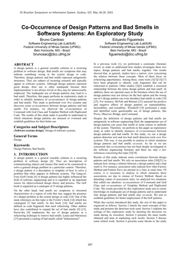 Co-Occurrence of Design Patterns and Bad Smells in Software Systems