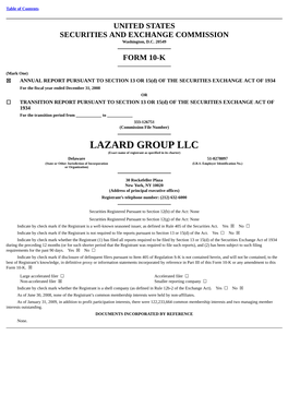 LAZARD GROUP LLC (Exact Name of Registrant As Specified in Its Charter)