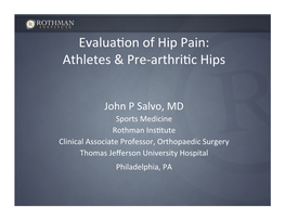 Hip Arthroscopy