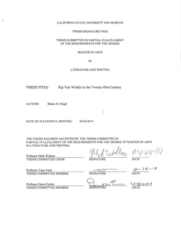 CSUSM Departmental Signature Page