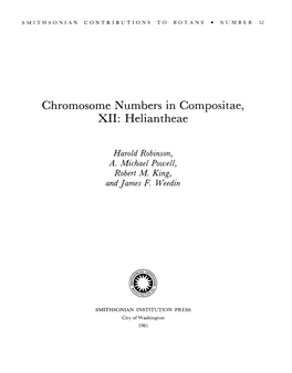 Chromosome Numbers in Compositae, XII: Heliantheae