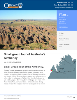 Tour of the Kimberley | Australia Tour for Seniors