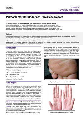 Palmoplantar Keratoderma: Rare Case Report