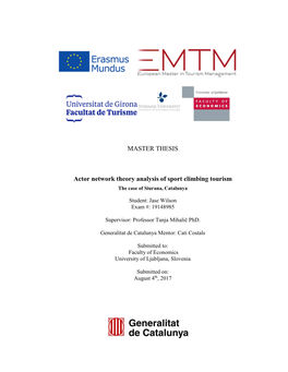 Actor Network Theory Analysis of Roc Climbing Tourism in Siurana