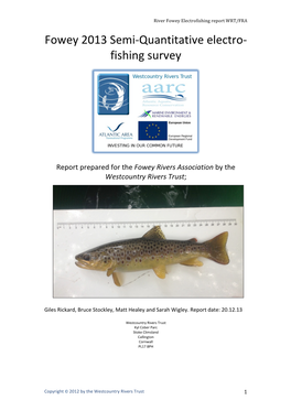 Fowey 2013 Semi-‐Quantitative Electro-‐ Fishing Survey