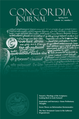 Concordia Journal Concordia Concordia Spring 2010 Journal Volume 36 | Number 2