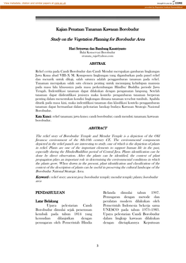 Study on the Vegetation Planning for Borobudur Area