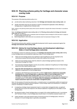 SC6.10 Planning Scheme Policy for Heritage and Character Areas Overlay Code SC6.10.1 Purpose