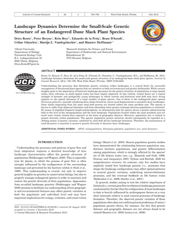 Landscape Dynamics Determine the Small-Scale Genetic Structure of An