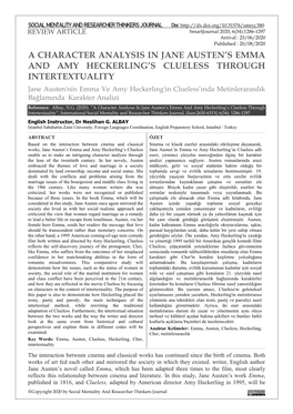 A Character Analysis in Jane Austen's Emma and Amy Heckerling's Clueless Through Intertextuality