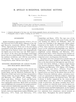 B. Apollo 16 Regional Geologic Setting