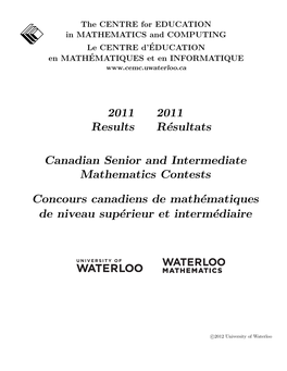 2011 Results 2011 Résultats Canadian Senior and Intermediate