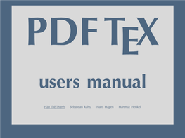 The Pdftex Users Manual