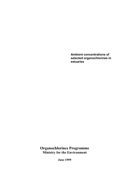 Ambient Concentrations of Selected Organochlorines in Estuaries