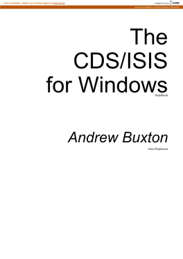 CDS/ISIS Handbook by the Same Authors Which Was Published by the UK Library Association in 1994