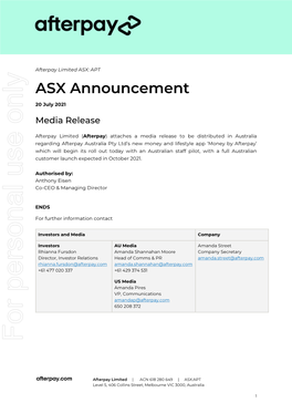 ASX Announcement