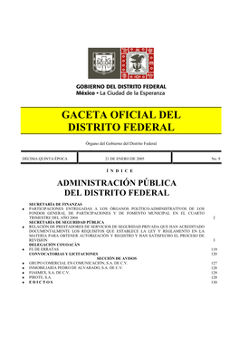 Gaceta Oficial Del Distrito Federal