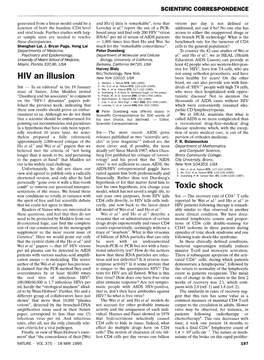 HIV an Illusion Toxic Shock