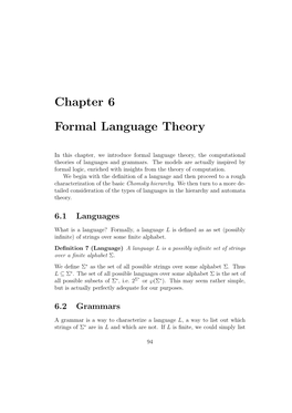Chapter 6 Formal Language Theory
