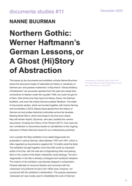 Northern Gothic: Werner Haftmann's German