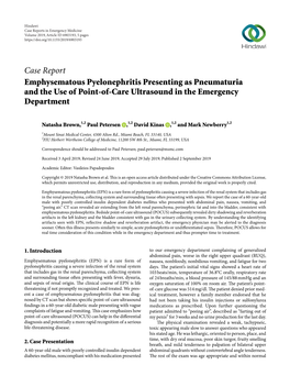Emphysematous Pyelonephritis Presenting As Pneumaturia and the Use of Point-Of-Care Ultrasound in the Emergency Department
