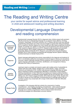 Developmental Language Disorder and Reading Comprehension