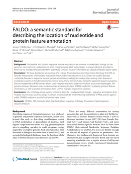 A Semantic Standard for Describing the Location of Nucleotide and Protein Feature Annotation Jerven T