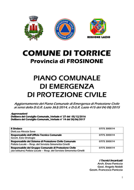 Ceprano Piano Emergenza Comunale 2015 DEF