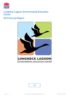 2019 Longneck Lagoon Environmental Education Centre