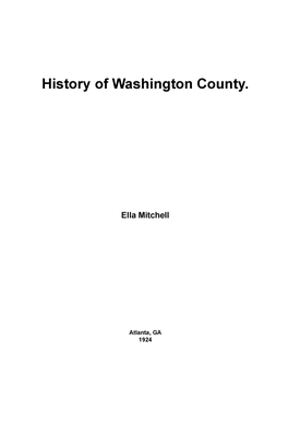 History of Washington County