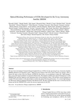 Optical Blocking Performance of Ccds Developed for the X-Ray