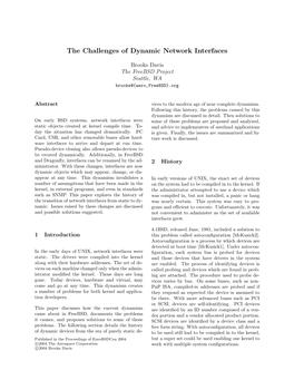 The Challenges of Dynamic Network Interfaces