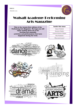 Walsall Academy Performing Arts Magazine