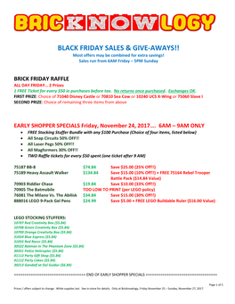 Black Friday Sales & Give-Aways!!