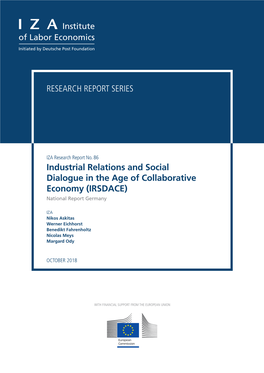 Industrial Relations and Social Dialogue in the Age of Collaborative Economy (IRSDACE) National Report Germany