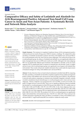 Comparative Efficacy and Safety of Lorlatinib and Alectinib for ALK