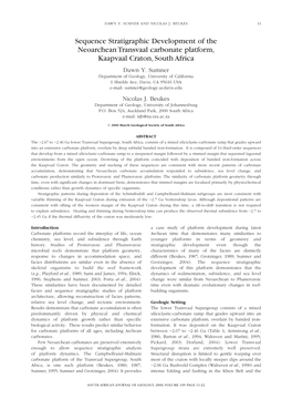 Sequence Stratigraphic Development of the Neoarchean Transvaal Carbonate Platform, Kaapvaal Craton, South Africa Dawn Y