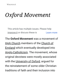 Oxford Movement